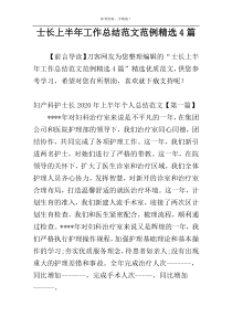 士长上半年工作总结范文范例精选4篇