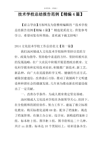 技术学校总结报告范例【精编4篇】
