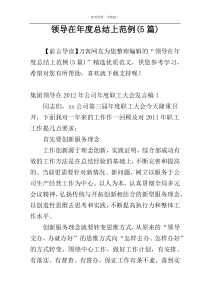 领导在年度总结上范例(5篇)