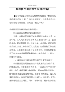 整治情况调研报告范例(2篇)