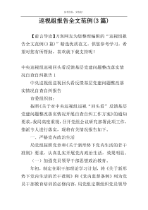 巡视组报告全文范例(3篇)