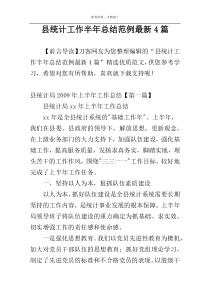 县统计工作半年总结范例最新4篇