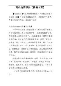 高校自查报告【精编4篇】