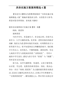 具体实施方案案例精选4篇