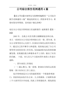 公司综合报告范例通用4篇