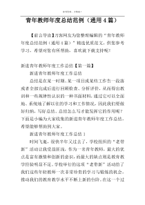 青年教师年度总结范例（通用4篇）