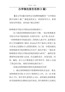 办学情况报告范例(3篇)