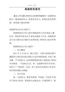 高级财务报告