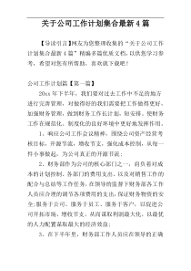 关于公司工作计划集合最新4篇