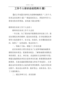 工作个人培训总结范例(5篇)