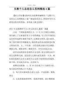 支教个人总结怎么范例精选4篇