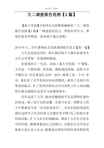 大二调查报告范例【4篇】