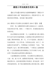 暑假小学实践报告范例4篇
