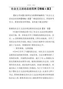 社会主义活动总结范例【精编4篇】