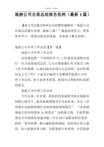 旅游公司自我总结报告范例（最新4篇）