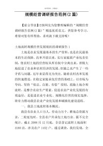 规模经营调研报告范例(2篇)