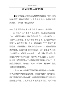 市环保局年度总结