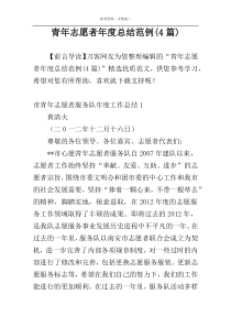 青年志愿者年度总结范例(4篇)