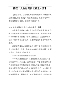 稽查个人总结范例【精选4篇】