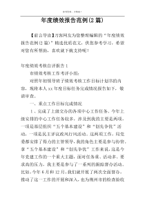 年度绩效报告范例(2篇)