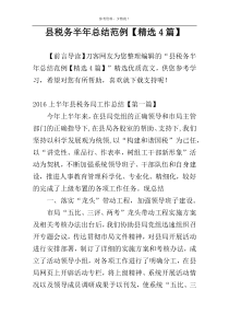 县税务半年总结范例【精选4篇】