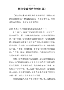 慰问实践报告范例(4篇)