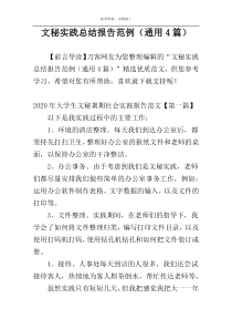 文秘实践总结报告范例（通用4篇）