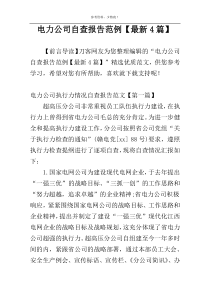 电力公司自查报告范例【最新4篇】