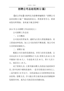 招聘公司总结范例(2篇)