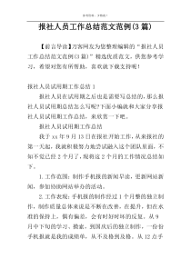 报社人员工作总结范文范例(3篇)