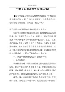 小微企业调查报告范例(4篇)