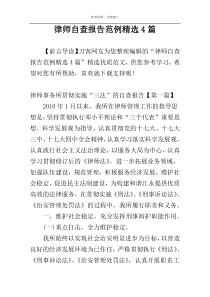 律师自查报告范例精选4篇