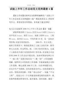 试验上半年工作总结范文范例最新4篇
