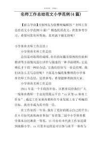 名师工作总结范文小学范例(4篇)