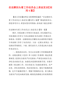 在巡察回头看工作动员会上表态发言【实用4篇】