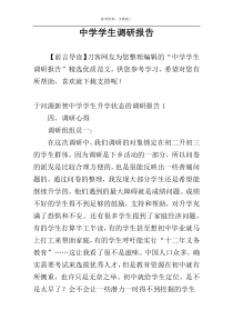 中学学生调研报告