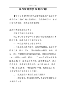 地质灾害报告范例(3篇)