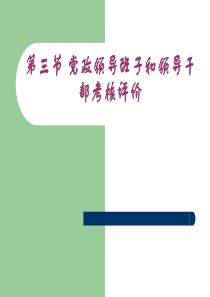 第三节党政领导班子和领导干部考核评价