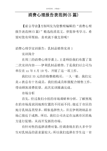 消费心理报告表范例(5篇)