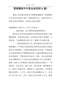 国税稽查半年度总结范例(4篇)