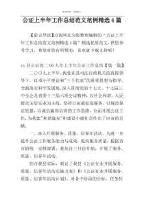 公证上半年工作总结范文范例精选4篇