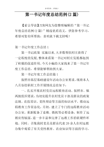 第一书记年度总结范例(2篇)