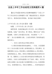 全县上半年工作总结范文范例通用4篇