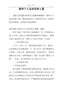 接待个人总结范例4篇