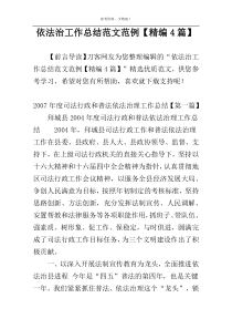 依法治工作总结范文范例【精编4篇】