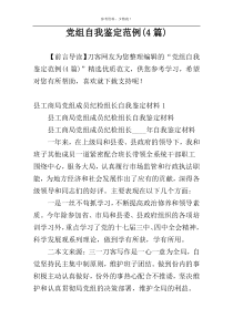 党组自我鉴定范例(4篇)