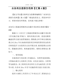 水务局自查报告范例【汇集4篇】