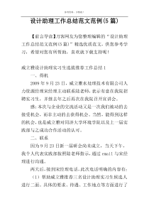 设计助理工作总结范文范例(5篇)