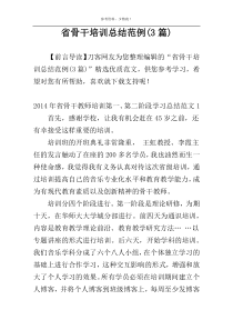 省骨干培训总结范例(3篇)