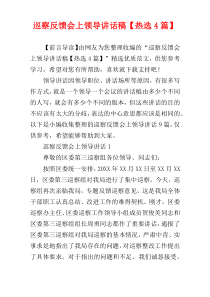 巡察反馈会上领导讲话稿【热选4篇】
